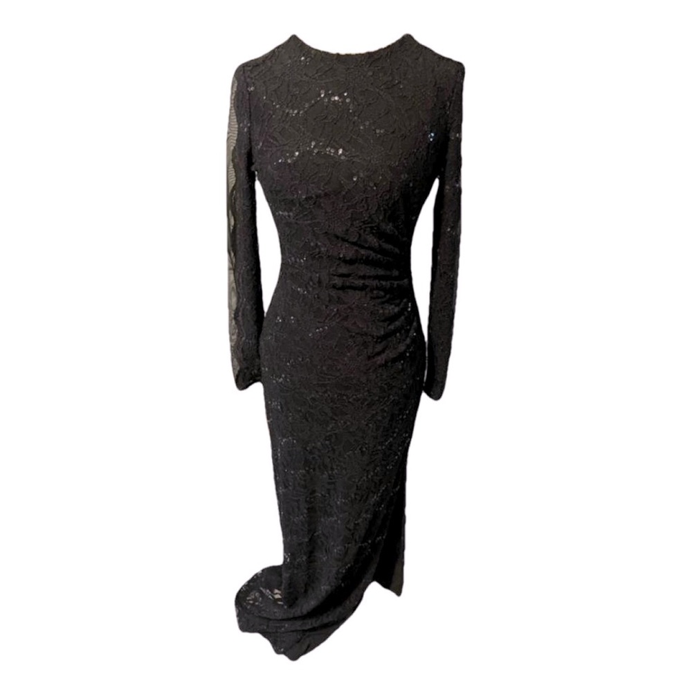 Ralph Lauren Black Evening Sequence Gown with Slit
Size: 6